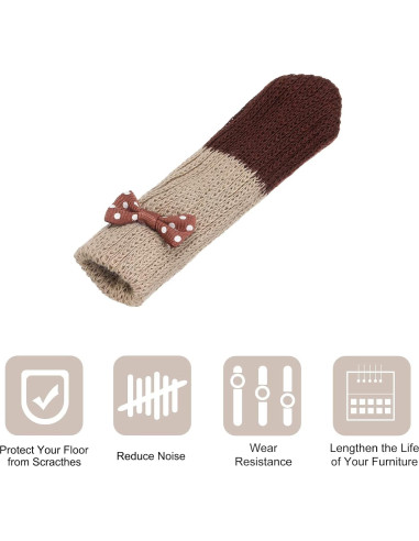 Calcetines Protectores para Patas de Silla uxcell - 24 Pcs Beige