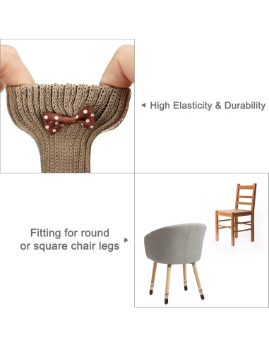 Calcetines Protectores para Patas de Silla uxcell - 24 Pcs Beige