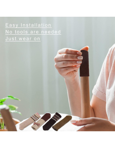 Calcetines Protectores para Patas de Silla uxcell - 24 Pcs Beige