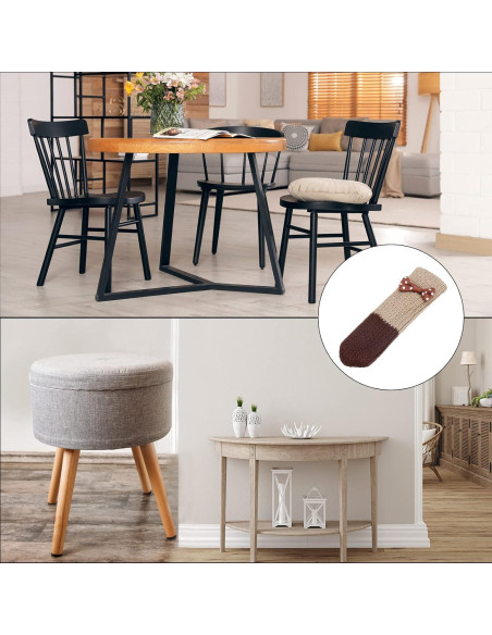 Calcetines Protectores para Patas de Silla uxcell - 24 Pcs Beige