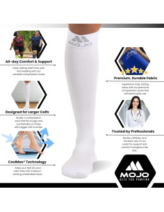 Calcetines de Compresión Mojo Medianos 20-30 mmHg Blanco 2