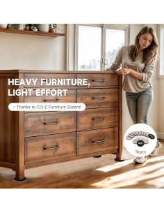 Deslizadores de Muebles CO-Z 16 Piezas Fieltro 8.89 cm 2