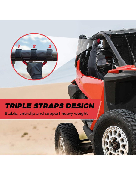 Agarraderas KEMIMOTO de Nylon para UTV 2 Unidades Rojo