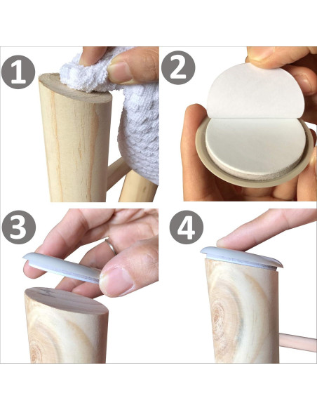 52 Deslizadores Autoadhesivos para Muebles Liyic 2.87cm Beige