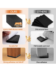 Almohadillas de Fieltro BAIPOK 10pcs 20.32x15.24cm Negro 2