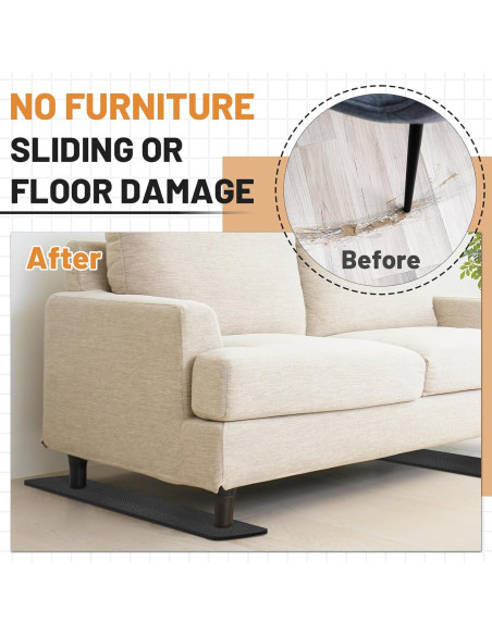 4 Almohadillas Antideslizantes de Goma SDSNTE 76.2cm para Muebles