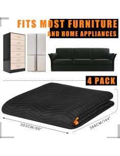 Manteles de Mudanza Aliceset 4 Pcs 203x366 cm Negros 2