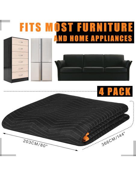 Manteles de Mudanza Aliceset 4 Pcs 203x366 cm Negros