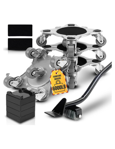 Juego de Carretillas para Muebles Talime - Capacidad 2721 kg