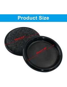 8 Pcs Deslizadores de Muebles de Fieltro Redondos 6.35 cm 2