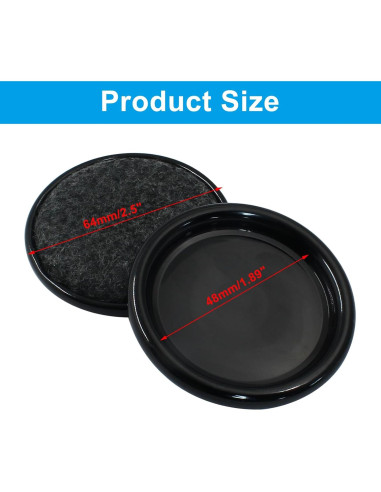 8 Pcs Deslizadores de Muebles de Fieltro Redondos 6.35 cm