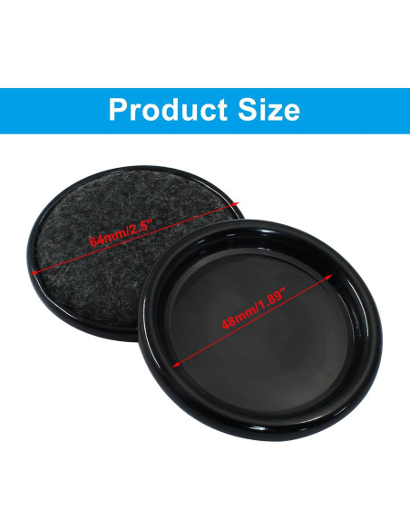 8 Pcs Deslizadores de Muebles de Fieltro Redondos 6.35 cm