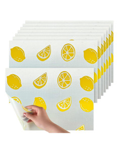 Forros de Refrigerador Cunhill 8 Pcs 45x30 cm Limón Lavables