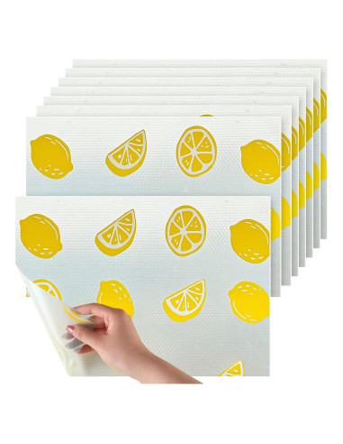 Forros de Refrigerador Cunhill 8 Pcs 45x30 cm Limón Lavables