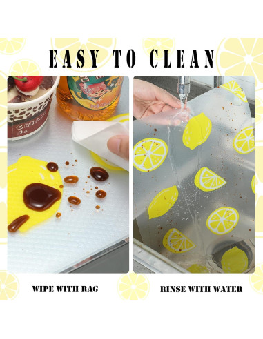 Forros de Refrigerador Cunhill 8 Pcs 45x30 cm Limón Lavables