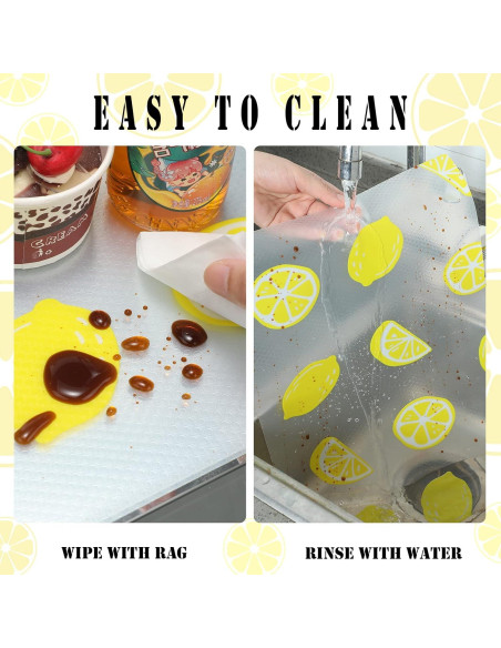 Forros de Refrigerador Cunhill 8 Pcs 45x30 cm Limón Lavables