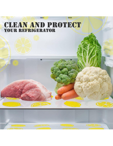 Forros de Refrigerador Cunhill 8 Pcs 45x30 cm Limón Lavables