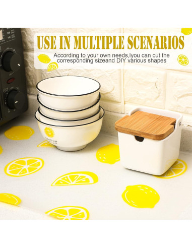 Forros de Refrigerador Cunhill 8 Pcs 45x30 cm Limón Lavables