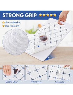 Forro de Estante No Adhesivo Aohoofull Rayas Azules 2 Rollos 2