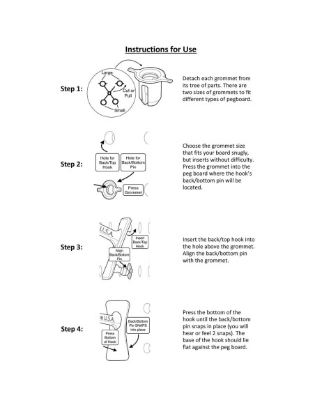 Ganchos de Plástico Greenleaf 2" para Tablero de Clavos - 24 Piezas