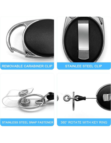 Carrete Insignia Teskyer 2 Pack Resistente con Clip y Llavero