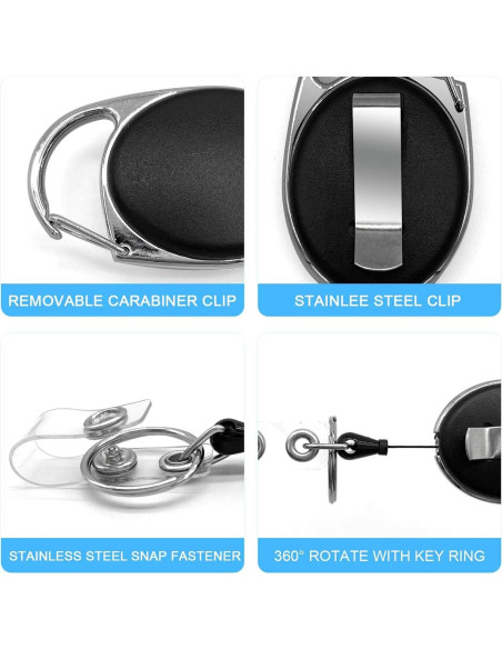 Carrete Insignia Teskyer 2 Pack Resistente con Clip y Llavero