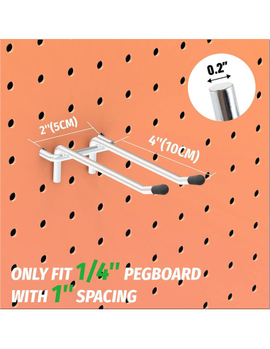 Ganchos de Tablero de Clavos HUHOLE 10PC 10cm Alta Resistencia