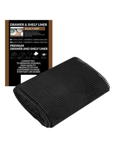 Forro Antideslizante para Cajones Besmall 17.5x304.8cm Negro