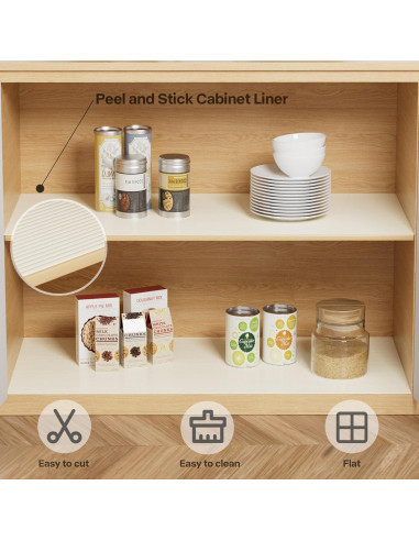 Forro de Estante Autoadhesivo Janeart 40cm x 5m Blanco Crema