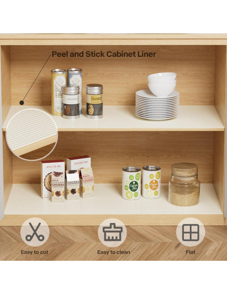 Forro de Estante Autoadhesivo Janeart 40cm x 5m Blanco Crema Forro de Estante Autoadhesivo Janeart 40cm x 5m Blanco Crema