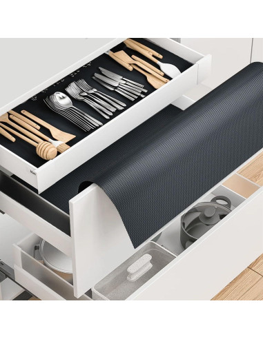 Forro Antideslizante para Cajones Besmall 17.5x304.8cm Negro