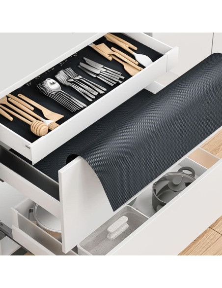 Forro Antideslizante para Cajones Besmall 17.5x304.8cm Negro