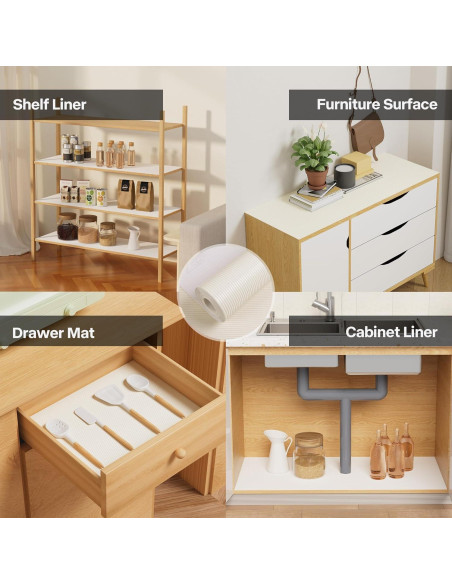 Forro de Estante Autoadhesivo Janeart 40cm x 5m Blanco Crema Forro de Estante Autoadhesivo Janeart 40cm x 5m Blanco Crema