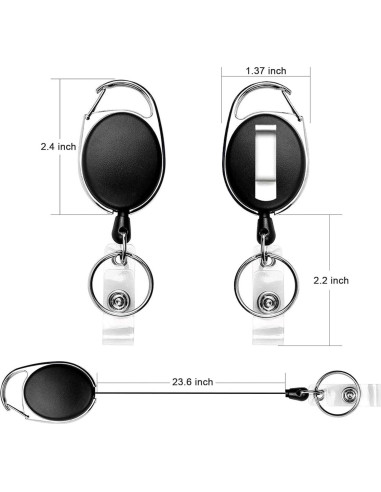 Carrete Insignia Teskyer 2 Pack Resistente con Clip y Llavero