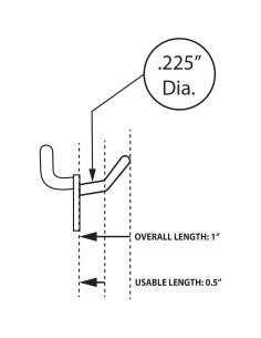 Gancho de Plástico Negro Azar Displays 1" Paquete de 50 2