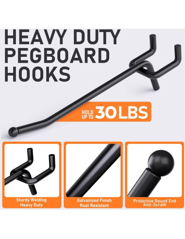 Ganchos de Tablero de Clavos INCLY 36PCS Alta Resistencia