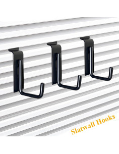 Ganchos Slatwall en J Hoponew - 25 Piezas Metal Duraderos 2