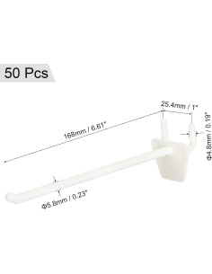 Ganchos de Tablero de Clavos MECCANIXITY 15 cm Paquete 50 2
