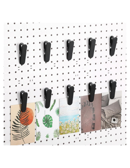 10 Clips de Tablero de Clavos Negros CroBlissful - Metal