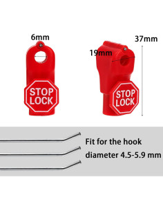 Cerraduras de Gancho Antirrobo TOPZEA 120 Unidades 6mm Rojo 2