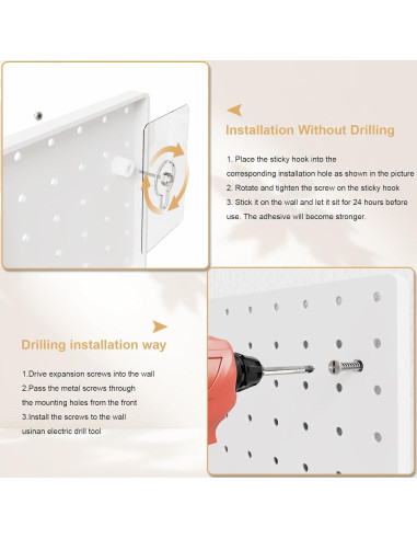 Kit de Tablero de Clavos FZK 4 Piezas 30.48 cm Blanco