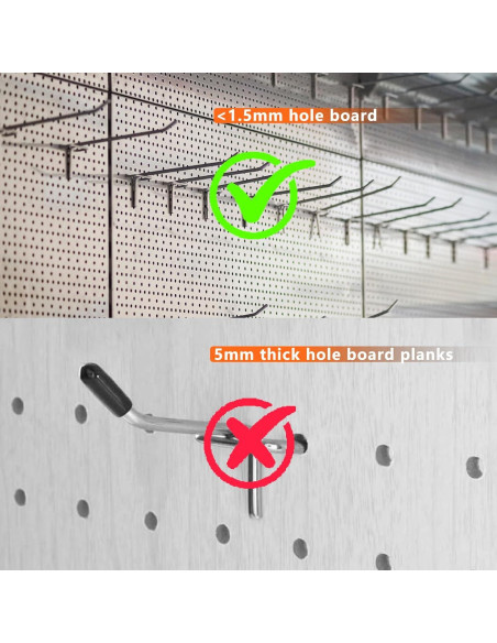 60 Ganchos para Tablero Perforado Nivithi - 2, 4 y 6 Pulgadas