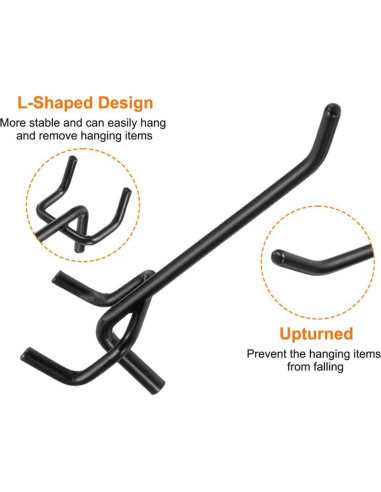 60 Ganchos para Tablero Perforado Nivithi - 2, 4 y 6 Pulgadas