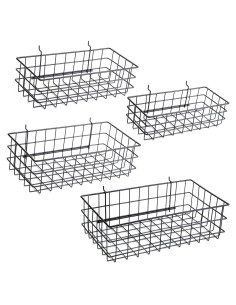 Set de 4 Cestas para Tablero Perforado Right Arrange - Negro