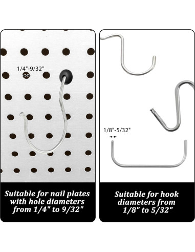 120 Ganchos de Bloqueo para Tablero FdcLixuvol Negro 6.35mm