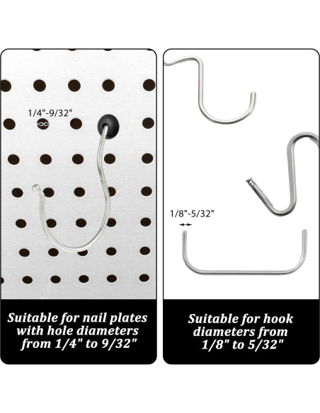 120 Ganchos de Bloqueo para Tablero FdcLixuvol Negro 6.35mm