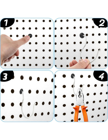 120 Ganchos de Bloqueo para Tablero FdcLixuvol Negro 6.35mm