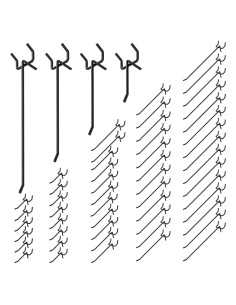 Juego de 60 Ganchos para Tablero Perforado Yauhar Negro