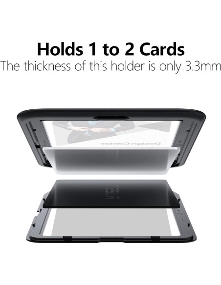 Soporte de identificación retráctil Phomo gris con clip