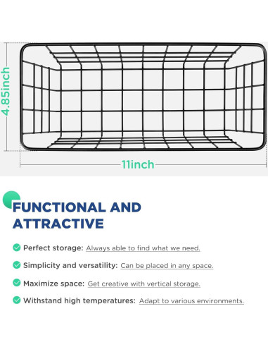 Cestas de Almacenamiento Ptinyiv 2pack Sin Perforación Negro